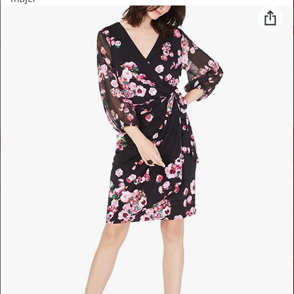 INC Floral Print Woven Wrap Dress